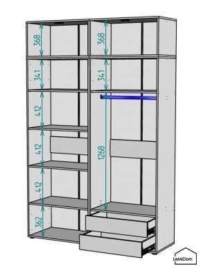 Шкаф с антресолью Linnea MHR-4A-2 2450х1600х510 (Белый-М 11.1.2) в Верхней Пышме - verhnyaya-pyshma.mebel24.online | фото 2