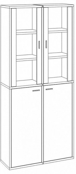 Шкаф-витрина Домино СУ(ш2в2)+2ФС+2ФГ в Верхней Пышме - verhnyaya-pyshma.mebel24.online | фото 2