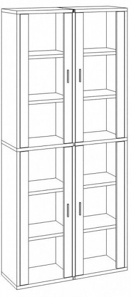 Шкаф-витрина Домино СУ(ш2в2)+4ФС в Верхней Пышме - verhnyaya-pyshma.mebel24.online | фото 2