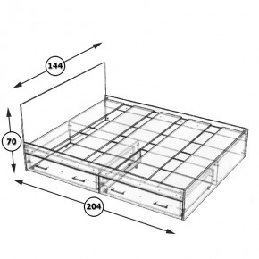 Стандарт Кровать с ящиками 1400, цвет дуб сонома, ШхГхВ 143,5х203,5х70 см., сп.м. 1400х2000 мм., без матраса, основание есть в Верхней Пышме - verhnyaya-pyshma.mebel24.online | фото 6