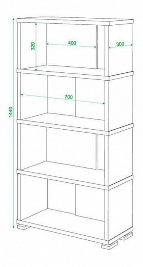 Стеллаж книжный Домино нельсон СБ-10_4 в Верхней Пышме - verhnyaya-pyshma.mebel24.online | фото 2