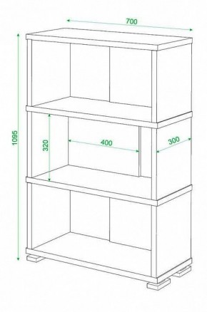 Стеллаж книжный Домино СБ-10_3 в Верхней Пышме - verhnyaya-pyshma.mebel24.online | фото 3