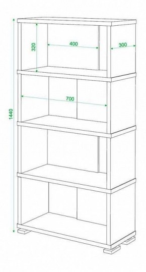 Стеллаж книжный Домино СБ-10_4 в Верхней Пышме - verhnyaya-pyshma.mebel24.online | фото 2