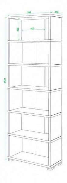 Стеллаж книжный Домино СБ-10_6 в Верхней Пышме - verhnyaya-pyshma.mebel24.online | фото 2