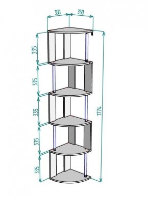 Стеллаж Maria S113-MA (Дуб Сонома) в Верхней Пышме - verhnyaya-pyshma.mebel24.online | фото 3