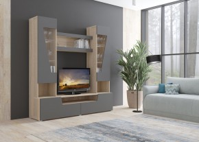 Стенка АНТАЛИЯ 2 (Сонома/Графит софт) в Верхней Пышме - verhnyaya-pyshma.mebel24.online | фото 3