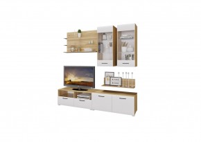 Стенка НЕНСИ 3 (Крафт золотой/Белый глянец) в Верхней Пышме - verhnyaya-pyshma.mebel24.online | фото