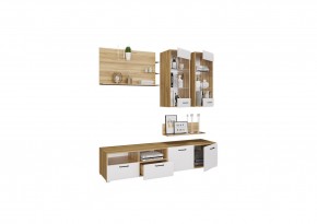 Стенка НЕНСИ 3 (Крафт золотой/Белый глянец) в Верхней Пышме - verhnyaya-pyshma.mebel24.online | фото 2