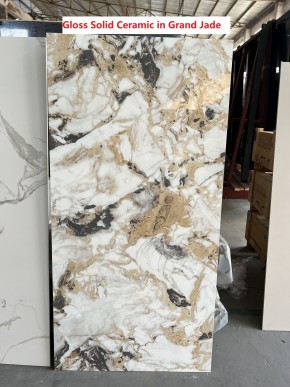Стол ACERRA NEW 160 GLOSS GRAND JADE SOLID CERAMIC/ каркас цвета шампань, ®DISAUR в Верхней Пышме - verhnyaya-pyshma.mebel24.online | фото 6