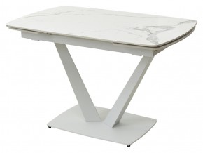 Стол ALATRI 120 GLOSS STATUARIO WHITE SOLID CERAMIC / WHITE, ®DISAUR в Верхней Пышме - verhnyaya-pyshma.mebel24.online | фото 1