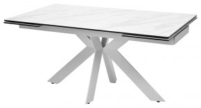 Стол BELLUNO 160 MARBLES KL-99 Белый мрамор матовый, итальянская керамика/ белый каркас, ®DISAUR в Верхней Пышме - verhnyaya-pyshma.mebel24.online | фото 1