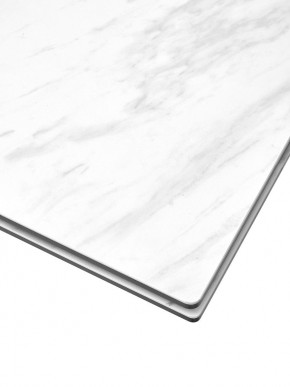 Стол BELLUNO 160 MARBLES KL-99 Белый мрамор матовый, итальянская керамика/ белый каркас, ®DISAUR в Верхней Пышме - verhnyaya-pyshma.mebel24.online | фото 4