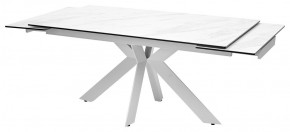 Стол BELLUNO 160 MARBLES KL-99 Белый мрамор матовый, итальянская керамика/ белый каркас, ®DISAUR в Верхней Пышме - verhnyaya-pyshma.mebel24.online | фото 5