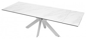 Стол BELLUNO 160 MARBLES KL-99 Белый мрамор матовый, итальянская керамика/ белый каркас, ®DISAUR в Верхней Пышме - verhnyaya-pyshma.mebel24.online | фото 8