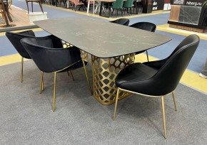 Стол CHIAVARI 220 KL-116 Черный мрамор матовый, итальянская керамика / бронзовый, ®DISAUR в Верхней Пышме - verhnyaya-pyshma.mebel24.online | фото 2