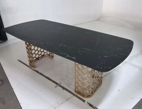 Стол CHIAVARI 220 KL-116 Черный мрамор матовый, итальянская керамика / бронзовый, ®DISAUR в Верхней Пышме - verhnyaya-pyshma.mebel24.online | фото 6