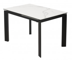 Стол CORNER 120 MATTE STATUARIO Белый мрамор матовый керамика, стекло/ черный каркас, ®DISAUR в Верхней Пышме - verhnyaya-pyshma.mebel24.online | фото