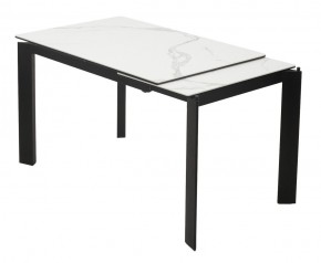 Стол CORNER 120 MATTE STATUARIO Белый мрамор матовый керамика, стекло/ черный каркас, ®DISAUR в Верхней Пышме - verhnyaya-pyshma.mebel24.online | фото 3