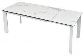 Стол CREMONA 140 HIGH GLOSS STATUARIO Белый мрамор глянцевый, керамика/ белый каркас, ®DISAUR в Верхней Пышме - verhnyaya-pyshma.mebel24.online | фото 5