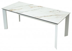 Стол CREMONA 180 KL-188 Контрастный мрамор матовый, итальянская керамика/ белый каркас, ®DISAUR в Верхней Пышме - verhnyaya-pyshma.mebel24.online | фото 9