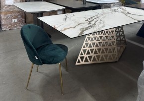 Стол ENNA 220 KL-188 Контрастный мрамор матовый, итальянская керамика/ каркас цвета шампань, ®DISAUR в Верхней Пышме - verhnyaya-pyshma.mebel24.online | фото 8