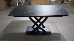 Стол FOGGIA 140 KL-116 Черный мрамор матовый, итальянская керамика/ черный каркас, ®DISAUR в Верхней Пышме - verhnyaya-pyshma.mebel24.online | фото 2