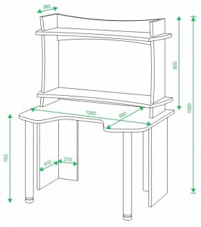 Стол компьютерный Домино lite СКЛ-Игр120 в Верхней Пышме - verhnyaya-pyshma.mebel24.online | фото 2