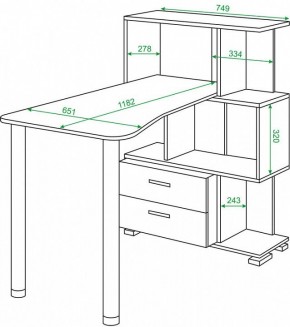 Стол компьютерный Домино СЛ-5-3СТ-2+БЯ в Верхней Пышме - verhnyaya-pyshma.mebel24.online | фото 2