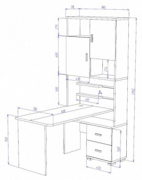 Стол компьютерный Домино СР-720/140 в Верхней Пышме - verhnyaya-pyshma.mebel24.online | фото 2