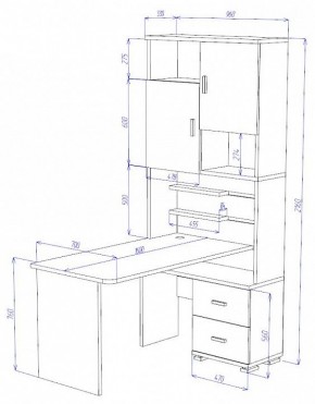 Стол компьютерный Домино СР-720/160 в Верхней Пышме - verhnyaya-pyshma.mebel24.online | фото 2