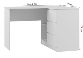 Компьютерный стол Мадера 1244 124х85х77 лдсп белый в Верхней Пышме - verhnyaya-pyshma.mebel24.online | фото 2