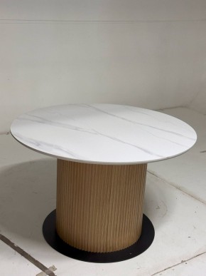 Стол MESA D120 цвет БЕЛЫЙ МРАМОР M326 / Каркас OAK, ®DISAUR в Верхней Пышме - verhnyaya-pyshma.mebel24.online | фото 2