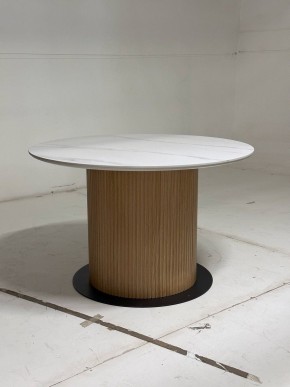 Стол MESA D120 цвет БЕЛЫЙ МРАМОР M326 / Каркас OAK, ®DISAUR в Верхней Пышме - verhnyaya-pyshma.mebel24.online | фото 3