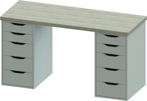 Стол письменный Ингар 2/55 140x75x55, дуб беленый/белый в Верхней Пышме - verhnyaya-pyshma.mebel24.online | фото 2