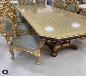 Стол прямоугольный раскладной Изабелла GOLD (столешница под мрамор) 2500(3000)*1100 в Верхней Пышме - verhnyaya-pyshma.mebel24.online | фото