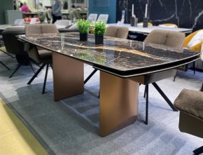 Стол ПУАНТО 200 TITANIUM LAWA NERO, керамика / МЕДЬ каркас М-City в Верхней Пышме - verhnyaya-pyshma.mebel24.online | фото 2
