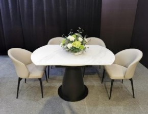 Стол TERAMO 135 GLOSS GRAND JADE SOLID CERAMIC, керамика, поворотн.механизм / Черный каркас, ®DISAUR в Верхней Пышме - verhnyaya-pyshma.mebel24.online | фото 3
