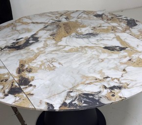 Стол TERAMO 135 GLOSS GRAND JADE SOLID CERAMIC, керамика, поворотн.механизм / Черный каркас, ®DISAUR в Верхней Пышме - verhnyaya-pyshma.mebel24.online | фото 4