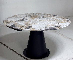 Стол TERAMO 135 GLOSS GRAND JADE SOLID CERAMIC, керамика, поворотн.механизм / Черный каркас, ®DISAUR в Верхней Пышме - verhnyaya-pyshma.mebel24.online | фото 5