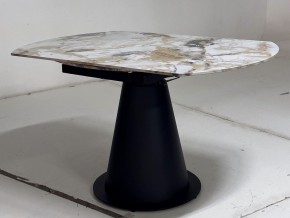 Стол TERAMO 135 GLOSS GRAND JADE SOLID CERAMIC, керамика, поворотн.механизм / Черный каркас, ®DISAUR в Верхней Пышме - verhnyaya-pyshma.mebel24.online | фото 9