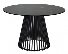 Стол TERNI 120 MATT BLACK MARBLE SOLID CERAMIC Черный мрамор матовый, керамика /Черн.каркас, ®DISAUR в Верхней Пышме - verhnyaya-pyshma.mebel24.online | фото