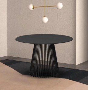 Стол TERNI 120 MATT BLACK MARBLE SOLID CERAMIC Черный мрамор матовый, керамика /Черн.каркас, ®DISAUR в Верхней Пышме - verhnyaya-pyshma.mebel24.online | фото 2