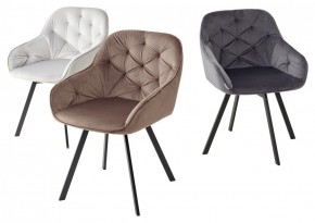 Стул GALE 360 град. поворот. BLUVEL-03 LIGHT GREY, велюр/ черный каркас, М-City в Верхней Пышме - verhnyaya-pyshma.mebel24.online | фото 2