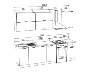 ТЕХНО-3 Кухонный гарнитур 2,0 м Компоновка №2 в Верхней Пышме - verhnyaya-pyshma.mebel24.online | фото