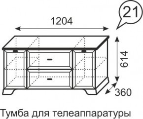 Тумба для телеаппаратуры Венеция 21 бодега в Верхней Пышме - verhnyaya-pyshma.mebel24.online | фото 3