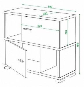 Тумба комбинированная Домино СБ-30/2 в Верхней Пышме - verhnyaya-pyshma.mebel24.online | фото 2