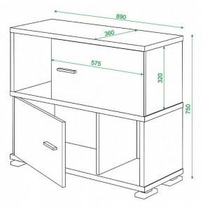 Тумба комбинированная Домино СБ-30/2 в Верхней Пышме - verhnyaya-pyshma.mebel24.online | фото 3