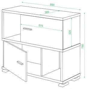 Тумба комбинированная Домино СБ-30/2 в Верхней Пышме - verhnyaya-pyshma.mebel24.online | фото 3