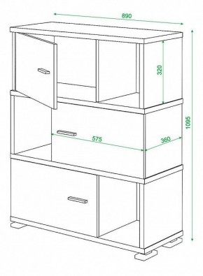Тумба комбинированная Домино СБ-30/3 в Верхней Пышме - verhnyaya-pyshma.mebel24.online | фото 3
