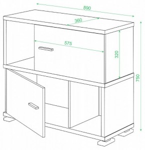 Тумба комбинированная СБ-30/2 в Верхней Пышме - verhnyaya-pyshma.mebel24.online | фото 2